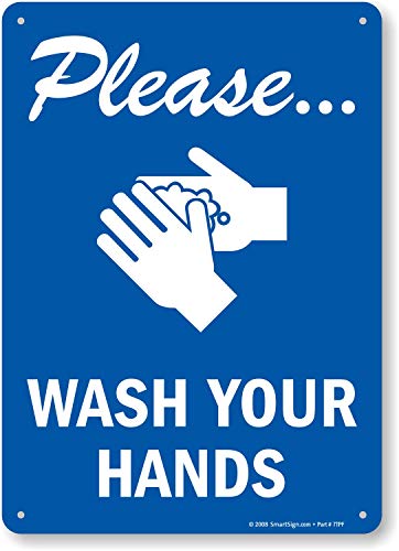SmartSign-S-4868-PL-10 אנא שטוף את הידיים שלט | 7 x 10 פלסטיק